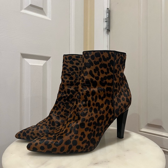 Sheona Whiskey Leopard 🐆 Calf Hair Franco Sarto Ankle Boot - Picture 1 of 9